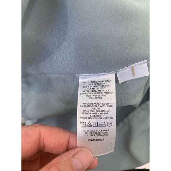 Loft Grey Fog Shimmer Star Tiered Dress Size X - Picture 11 of 13